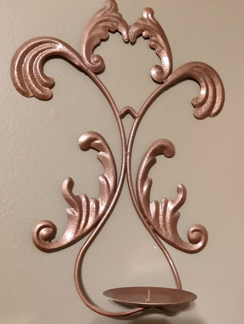 Decorative Rose Gold Metal Wall Sconce
